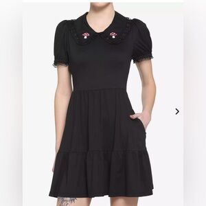 Mushroom Lace Collar Tiered Babydoll Dress